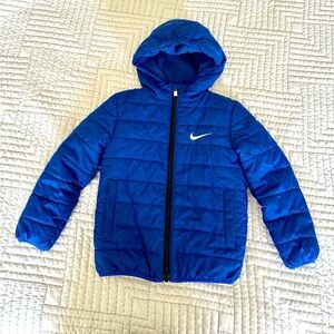 Nike Kids Royal Blue Hooded Puffer Jacket
